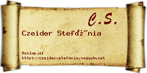 Czeider Stefánia névjegykártya